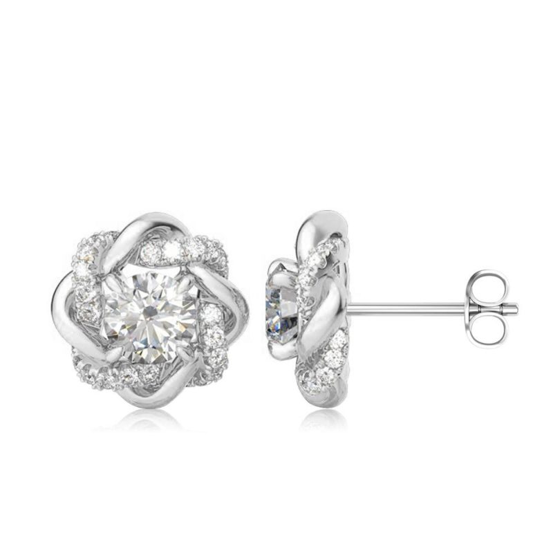 Boucles d'oreilles en diamant Moissanite, Zircon AAA+, en Argent 925, 1Ct, certificat GRA – Image 3