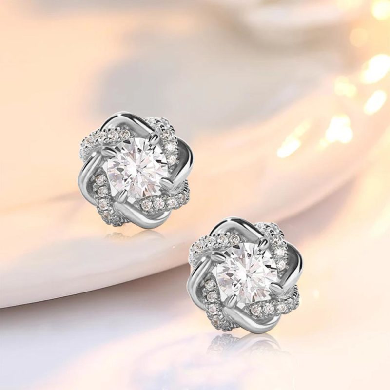 Boucles d'oreilles en diamant Moissanite, Zircon AAA+, en Argent 925, 1Ct, certificat GRA – Image 4