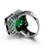 Bague en Argent Sterling 925 avec pierre émeraude verte, Vintage – Image 4
