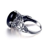 Bague en Argent Sterling 925 avec pierre en Agate noire – Image 3