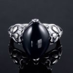 Bague en Argent Sterling 925 avec pierre en Agate noire – Image 2