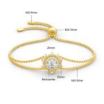 Bracelet en diamant Moissanite, en Argent 925, 1Ct, 25 cm, certificat GRA – Image 5