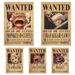 Affiche murale WANTED, One Piece, dessin animé, 42 x 28.5 cm – Image 4