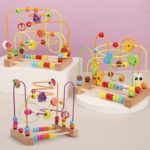 Jouet labyrinthe avec perles de motricité, éducatif, en bois pour bébé – Image 2