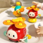 Jouet sensoriel à ventouse pour bébé, hochet rotatif, voiture à pousser, jeux éducatifs