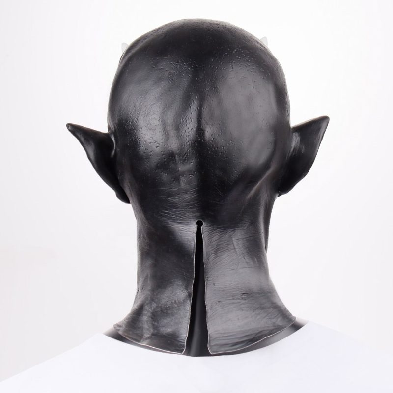 Masque de Démon avec cornes, en latex, Halloween – Image 8