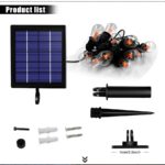 Kit de guirlande solaire Edison, 12 ampoules LED, étanche, éclairage décoratif, blanc chaud – Image 8
