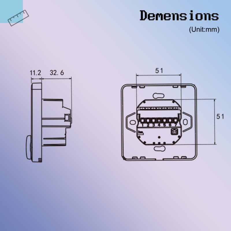H2d26c3063d95443d82bc0a91ed57bc4d5 Thermostat intelligent pour chauffage au sol TCR7, Wifi, Alexa, Tuya, Google, standard UE – Image 8
