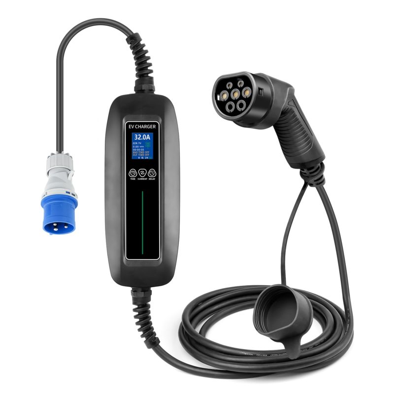 Borne de charge pour voiture électrique EV, câble type 2, 7kw, minuterie réglable, IEC 62196 EVSE – Image 6