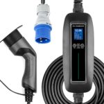 Borne de charge pour voiture électrique EV, câble type 2, 7kw, minuterie réglable, IEC 62196 EVSE