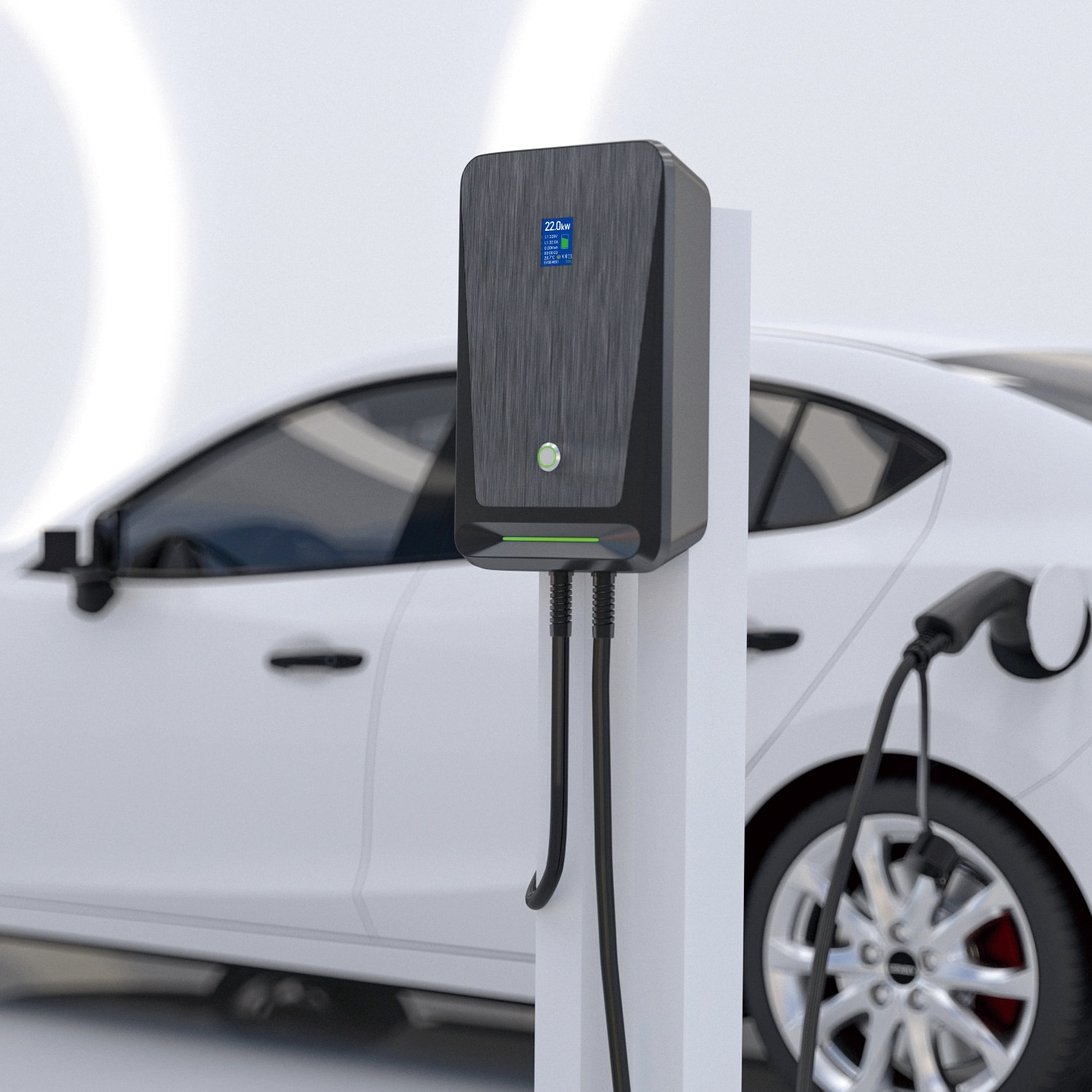 Borne de charge pour voiture électrique EV, monophasé ou triphasé, Type 2  UE 