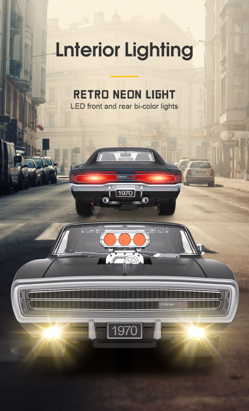 Voiture RC 2.4G, Dodge Charger R/T 1970, rechargeable, 1/16, 8.2km/h, Collection – Image 5