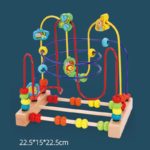 Jouet labyrinthe avec perles de motricité, éducatif, en bois pour bébé – Image 10