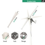 Energie éolienne à vent, 3000W, 6 pales, avec contrôleur MPPT/Hybride, pour usage domestique – Image 11