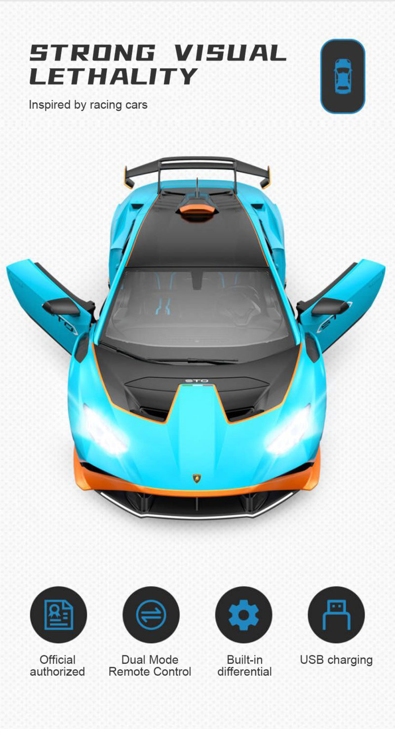 Voiture de sport RC 2.4G, Lamborghini Huracan STO, 1:14, 8.2km/h, Collection – Image 10