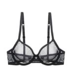 Ensemble de soutien-gorge, culotte et string, transparent en maille et dentelle, sans doublure – Image 7