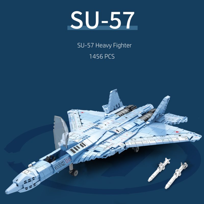 Blocs de construction d'avion de chasse lourd de l'union soviétique Su-57, grande taille, compatible LEGO – Image 5