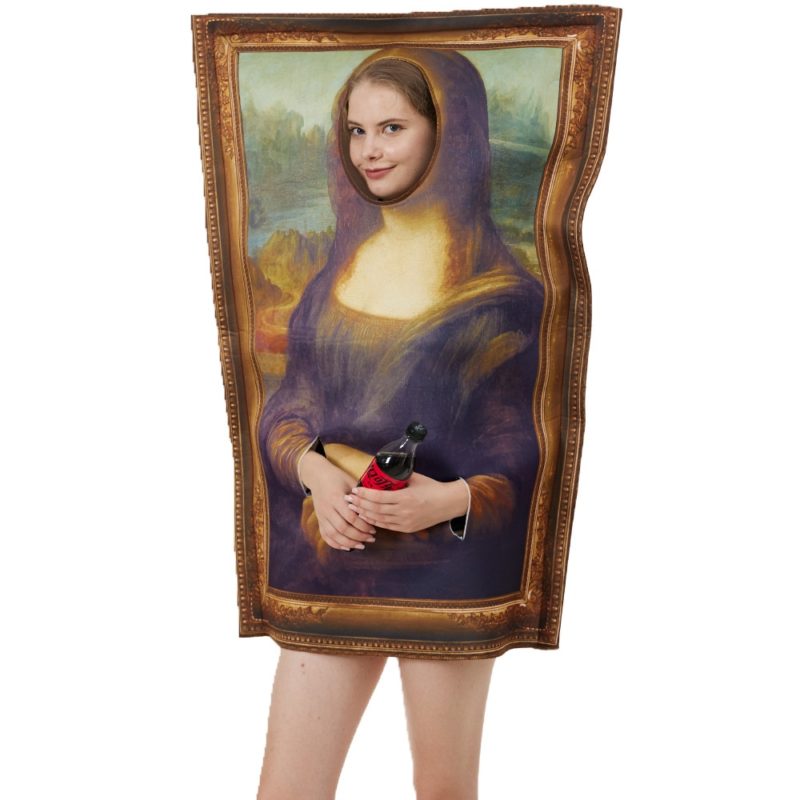 129160-fn3syw.jpg Costume Mona Lisa, combinaison unisexe en éponge, taille unique – Image 5