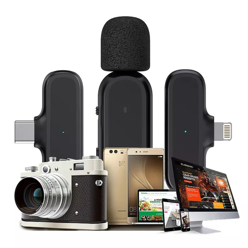 Lot de 2 microphones Lavalier sans fil, avec boîte de chargement portable, Plug-and-Play, iOS et Android – Image 2