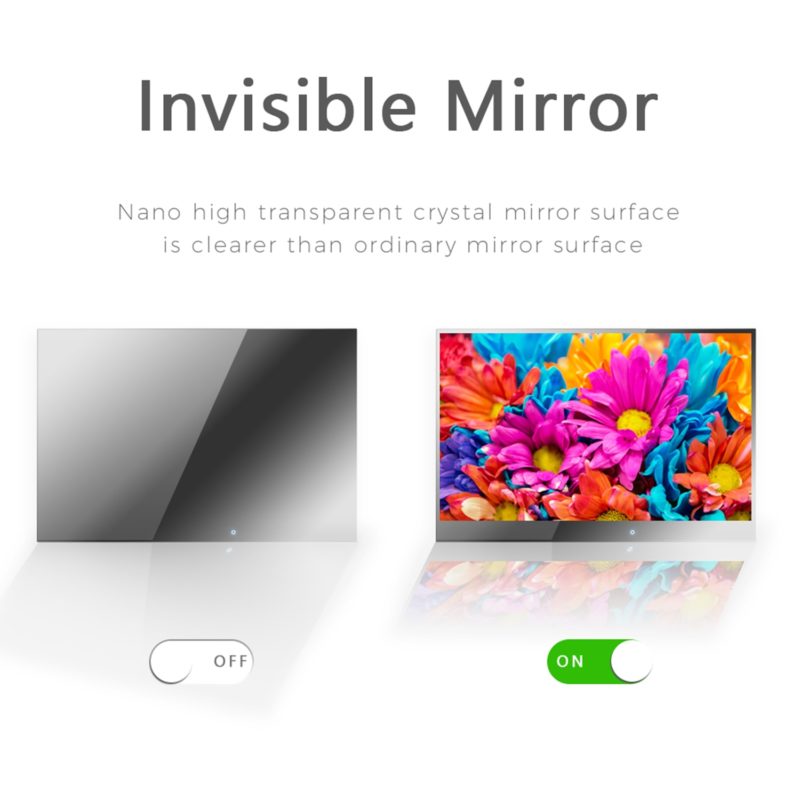 Ecran miroir 22 pouces magique, Android TV, étanche, Wifi, Smart Mirror pour salle de bain – Image 2