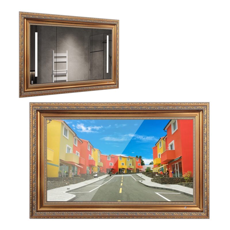 Ecran miroir 22 pouces avec cadre, magique TV, étanche, Wifi, LG Webos, Smart Mirror pour zone humide – Image 1