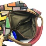 Sac à bandoulière en cuir, grand fourre-tout, patchwork, multicolore – Image 6