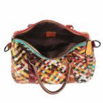 Sac à bandoulière en cuir, tissé à la main, arc-en-ciel, fourre-tout, multicolore – Image 4