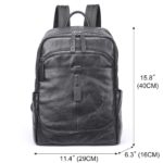 Sac à dos en cuir, grande capacité, noir – Image 5