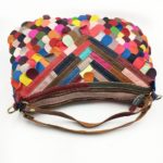 Sac à bandoulière en cuir, à main, patchwork, multicolore – Image 4