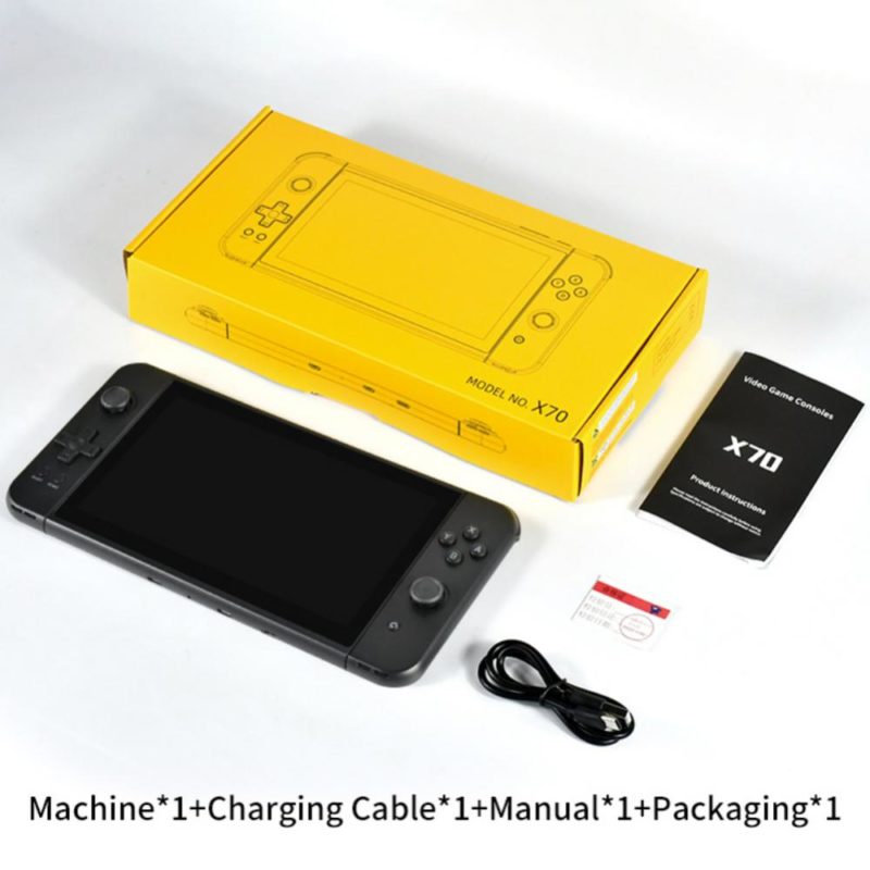 130777-3vvpwo.jpg Console de jeu portable X70, écran 7", 64 GB, jeux rétro PS1, sortie TV HD – Image 6