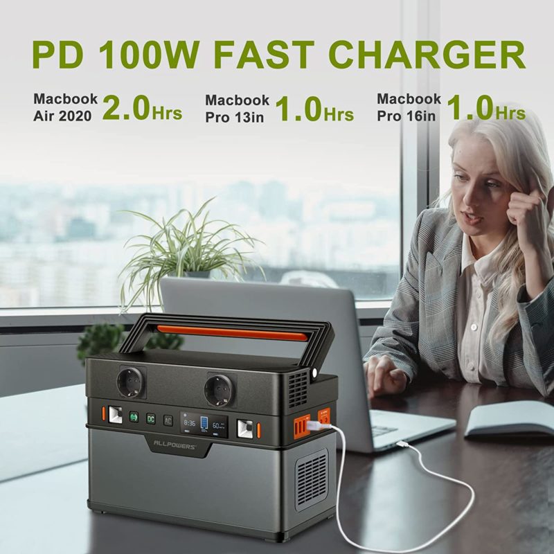 Centrale électrique portable, générateur 700W, puissance 606 W/h, capacité 164000 mAh, avec panneau solaire pliable MC-4 Anderson – Image 3