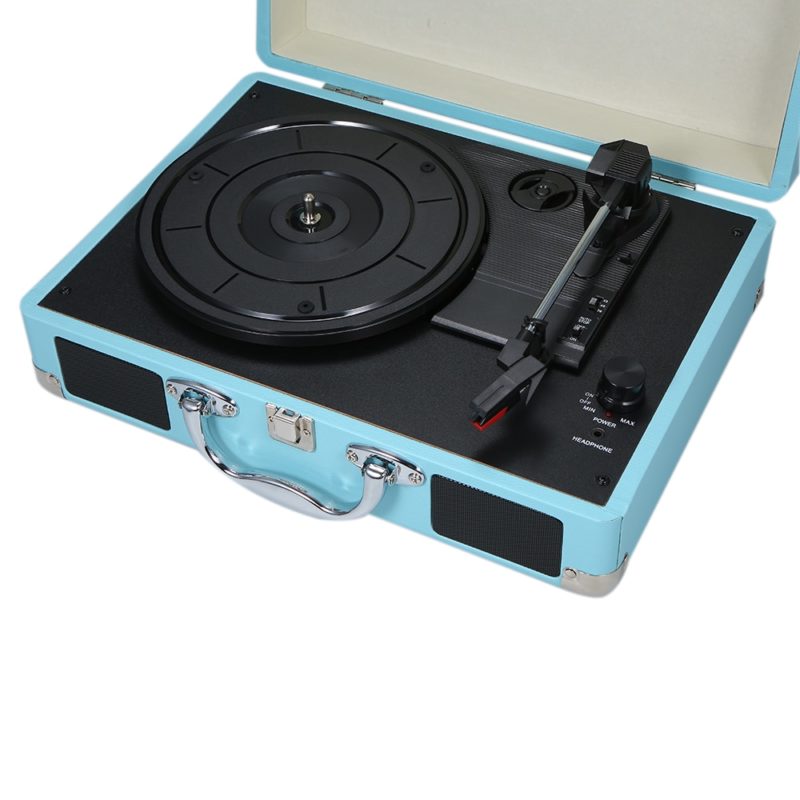 130874-wdlv5a.jpg Lecteur de vinyle, phonographe vintage, 33/45/78 RPM, haut-parleur intégré – Image 3