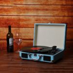 Lecteur de vinyle, phonographe vintage, 33/45/78 RPM, haut-parleur intégré – Image 2