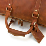 Sac de voyage en cuir, rétro, à bandoulière en cuir, fourre-tout de voyage, polochon – Image 5