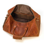 Sac de voyage en cuir, rétro, à bandoulière en cuir, fourre-tout de voyage, polochon – Image 7