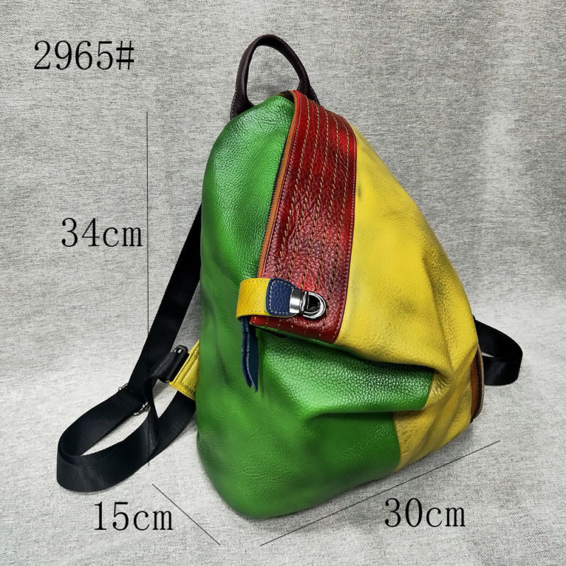 H98b4629570d64e6bb8d3ea585d88cf69R Sac à dos en cuir véritable, multicolore, grande capacité – Image 9