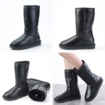 Bottes hautes, en cuir et fourrure de mouton doublée, Boots imperméables – Image 6