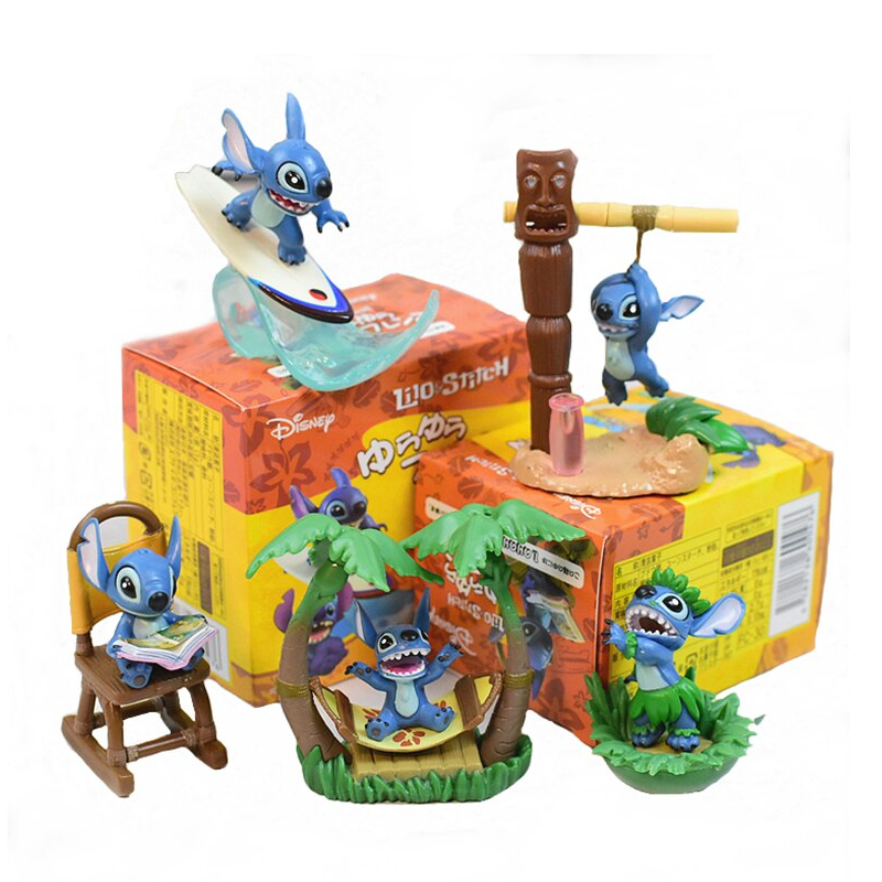 Lot de 5 figurines et accessoires, Lilo et Stitch, dessin animé
