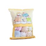 Lot de 8 peluches de petits animaux avec oreiller pour rangement, Sumikko Gurashi, kawaii, 40 x 50 cm