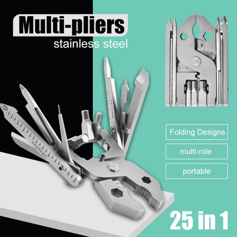 Pince multifonction pliable, 25 en 1, multi-outils en acier inoxydable – Image 6