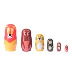 Poupées russes, Matryoshka en bois, animaux de la jungle, ensemble de 6 pièces – Image 2