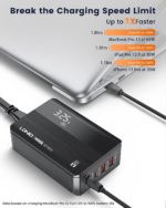 Station de charge rapide 65W, 4 Ports, pour Samsung, iPhone 12, 13, MacBook, iPad, PPS et PD – Image 3