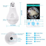 Ampoule E27 avec caméra de surveillance 360°, Wifi, 1080P, vision nocturne, avec carte SD 128GB – Image 7