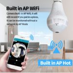 Ampoule E27 avec caméra de surveillance 360°, Wifi, 1080P, vision nocturne, avec carte SD 128GB – Image 2