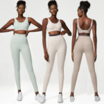 Ensemble fitness élastique et confortable en Nylon, séchage rapide, taille haute, 2 pièces