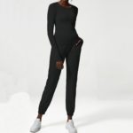 Ensemble de sport confortable et respirant, à manches longues, pantalon de jogging, 2 pièces – Image 3