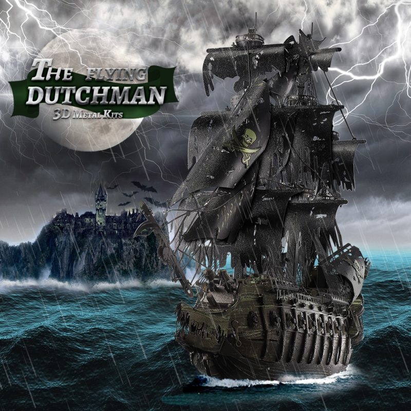 Kit de construction 3D en acier inoxydable, The Flying Dutchman, bateau de pirate, 369 pièces – Image 2