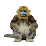 Peluche de grand singe doré, réaliste, 32 cm
