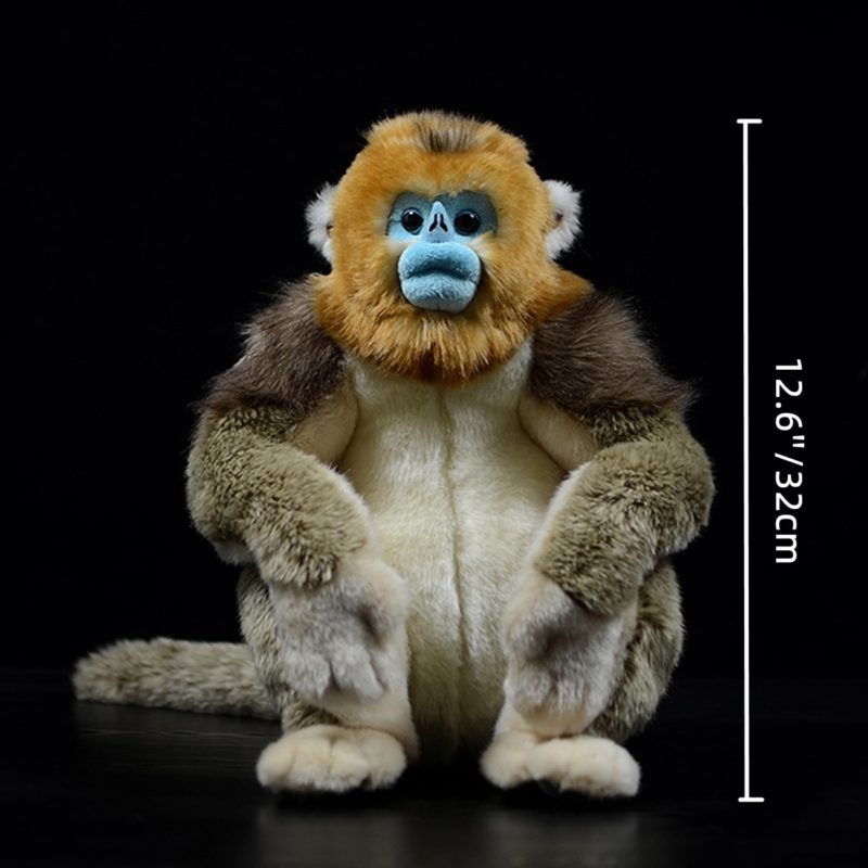 Peluche de grand singe doré, réaliste, 32 cm – Image 6