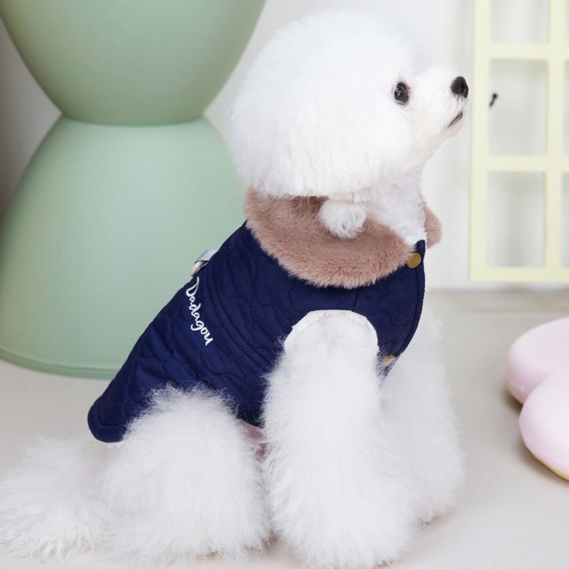 135403-htnios.jpg Vêtement d'hiver imperméable pour petit chien, avec col en fourrure – Image 2